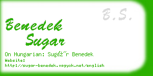 benedek sugar business card